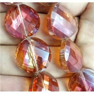 chinese crystal bead, faceted, twist round, approx 22mm dia, 15pcs per st