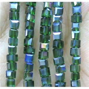 Chinese crystal bead, faceted cube, approx 2x2x2mm, 200pcs per st