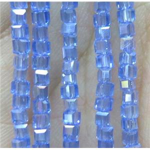 Chinese crystal bead, faceted cube, approx 2x2x2mm, 200pcs per st