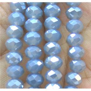 Chinese crystal glass bead, faceted rondelle, approx 6mm dia, 100pcs per st