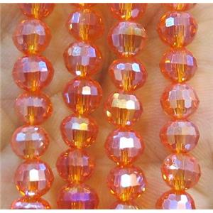 Chinese crystal glass bead, faceted round, approx 6mm dia, 72pcs per st