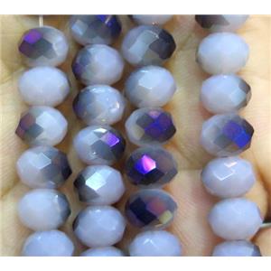 Chinese crystal glass bead, faceted rondelle, approx 8mm dia, 72pcs per st