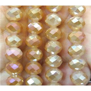 Chinese crystal glass bead, faceted rondelle, approx 8mm dia, 72pcs per st