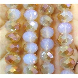 Chinese crystal glass bead, faceted rondelle, approx 8mm dia, 72pcs per st