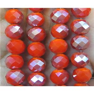 Chinese crystal glass bead, faceted rondelle, approx 8mm dia, 72pcs per st