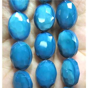 Chinese crystal glass bead, faceted oval, approx 12x16mm, 20pcs per st