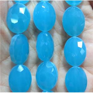 Chinese crystal glass bead, faceted oval, approx 12x16mm, 20pcs per st