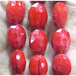 Chinese crystal glass bead, faceted oval, approx 12x16mm, 20pcs per st