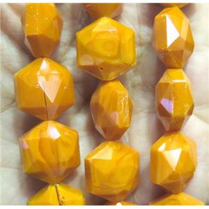 Chinese crystal glass bead, faceted, approx 14mm dia, 20pcs per st