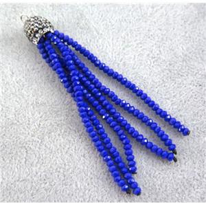 handmade tassel pendant with chinese crystal glass bead, approx 90mm length