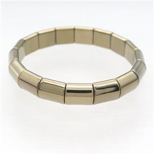 Lt.Gold Hematite Bracelet Stretchy, approx 10mm, 55mm dia