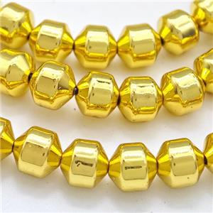 Hematite Bullet Beads Bicone Shiny Gold, approx 8mm