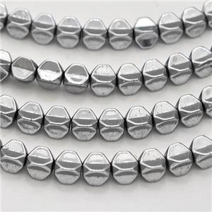 Hematite Carambola Beads Platinum Plated, approx 4mm