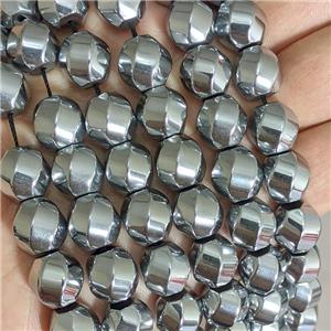 Hematite Twist Beads Platinum Plated, approx 12mm