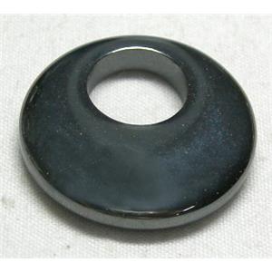 Black Hematite Go-Go Pendants, 22mm dia