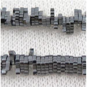 hematite beads, leaf, black, approx 7x1mm