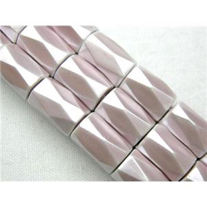 Hematite Magnetic Facet Tube Beads, 5x8mm, 50 beads pre st.