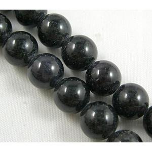 Jade beads, Round, jet, 6mm dia, 65pcs per st