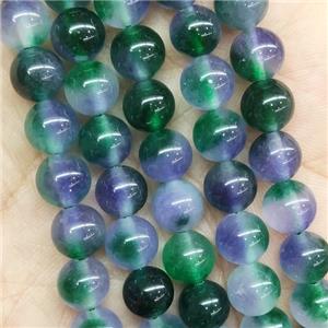 round Jade Beads, multicolor, dye, approx 8mm dia