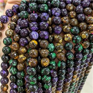 Jade Beads Dye Smooth Round Mixed Color, approx 8mm dia