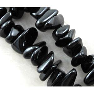 Erose jade bead, Dye chips, stabile, Black, approx 4-12mm, 36 inch length