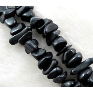 Erose jade bead, Dye chips, stabile, Black, approx 4-12mm, 36 inch length