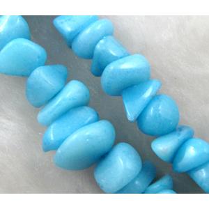 Erose jade bead, Dye chips, stabile, approx 4-12mm, 36 inch length