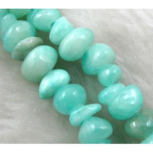 Erose jade bead, Dye chips, stabile, approx 5-10mm, 36 inch length