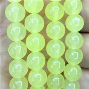 yellow Malaysia Jade beads, round, approx 14mm dia