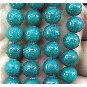 green jade bead, round, stabile, approx 4mm dia, 98pcs per st