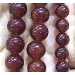 round jade beads, ruby dye, approx 4mm dia, 98pcs per st