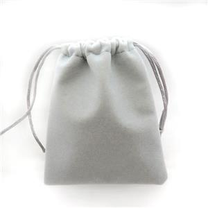 gray Velvet Jewelry Pouch, approx 10x12cm