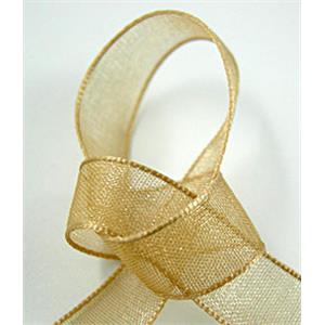 Organza Ribbon Cord, coffee, 7mm wide