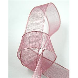 Organza Ribbon Cord, lt.purple, 12mm wide