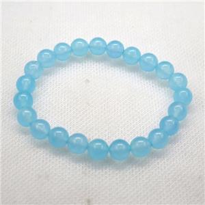 Stretch Jade bracelet, dye, approx 10mm dia, 19pcs per st