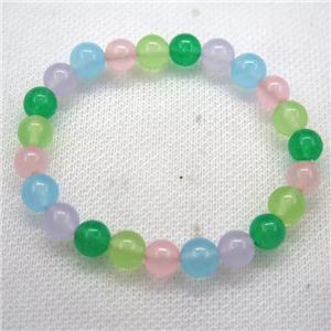 Stretch Jade bracelet, dye, approx 16mm dia, 13pcs per st