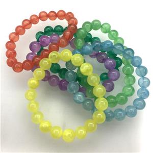 Stretch Jade bracelet, dye, approx 16mm dia, 13pcs per st