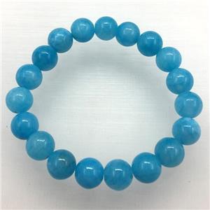 Stretch Jade bracelet, dye, approx 14mm dia, 15pcs per st