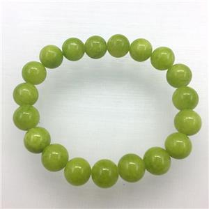 Stretch Jade bracelet, dye, approx 10mm dia, 19pcs per st