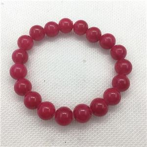 Stretch Jade bracelet, dye, approx 12mm dia, 16pcs per st