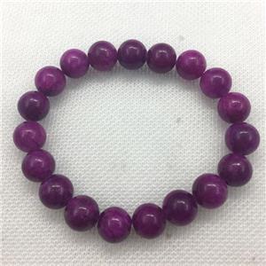 Stretch Jade bracelet, dye, approx 12mm dia, 16pcs per st