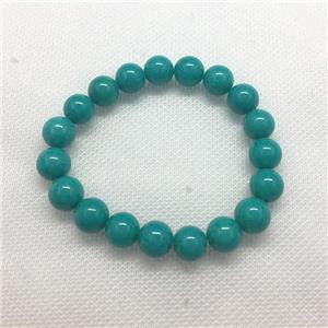 Stretch Jade bracelet, round, dye, approx 12mm dia, 16pcs per st