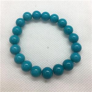 Stretch Jade bracelet, round, dye, approx 16mm dia, 13pcs per st