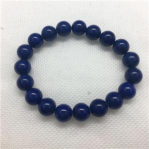 Stretch Jade bracelet, round, dye, approx 6mm, 28pcs per st