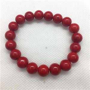 Stretch Jade bracelet, round, dye, approx 6mm, 28pcs per st