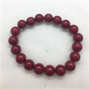 Stretch Jade bracelet, round, dye, approx 6mm, 28pcs per st