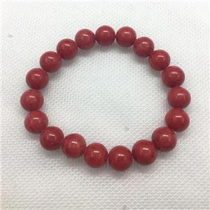 Stretch Jade bracelet, round, dye, approx 6mm, 28pcs per st