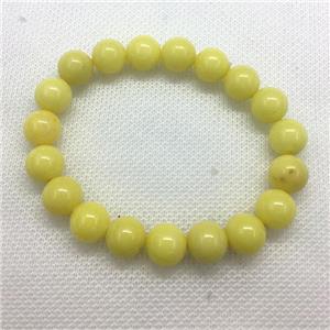 Stretch Jade bracelet, round, dye, approx 10mm dia, 19pcs per st