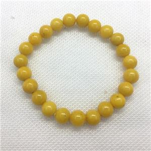 Stretch Jade bracelet, round, dye, approx 6mm, 28pcs per st