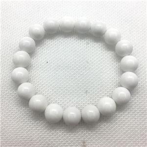 Stretch Jade bracelet, round, dye, approx 16mm dia, 13pcs per st